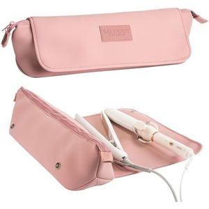 Bolsa de viaje para herramientas para el cabello y alfombrilla resistente al calor para planchas,
