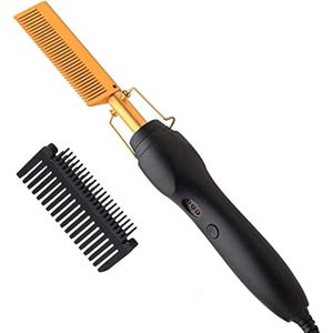 Plancha eléctrica de cerámica para el cabello y rizador, rizadores de hierro plano prensado con