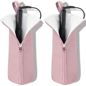 Soporte y alfombrilla para plancha caliente, bolsa de viaje resistente al calor para rizador,