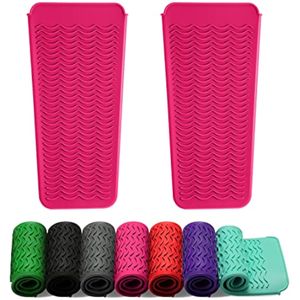 ZAXOP Paquete de 2 bolsas de silicona resistentes al calor para plancha plana, rizador, alisador de