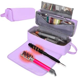 Herramientas para el cabello, bolsa de viaje con alfombrilla resistente al calor, accesorios de