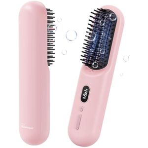 Cepillo alisador de cabello inalámbrico, 200 millones de aniones para cabello fino, cepillo alisador