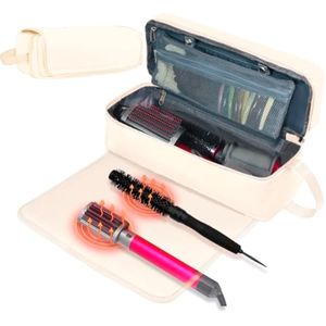Herramientas para el cabello, bolsa de viaje con alfombrilla resistente al calor, accesorios de