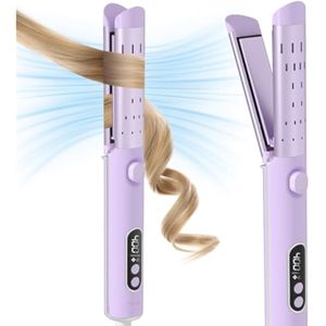 NOVUS - Plancha rizadora de flujo de aire para rizos duraderos, plancha plana de cerámica 2 en 1,