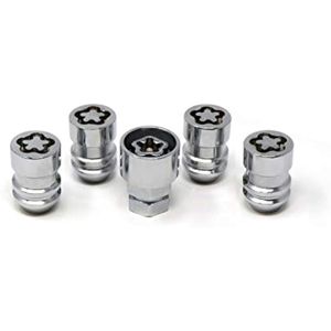 White Knight 40910 Juego de 4 cerraduras de rueda cromadas de 0.551 in x 1.50