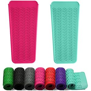 ZAXOP Paquete de 2 bolsas de silicona resistentes al calor para plancha plana, rizador, alisador de