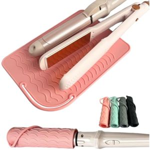 Alfombrilla de silicona resistente al calor para rizador, almohadilla térmica para alisador de pelo,