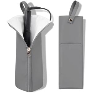 Soporte y alfombrilla para plancha caliente, bolsa de viaje resistente al calor para rizador,