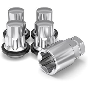 White Knight 40700SRAM Chrome M12x1.50 - Asiento de radio de tamaño de rosca con candados de rueda