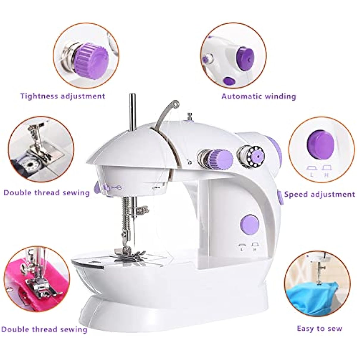 Mini Máquina De Coser Portátil: Doble Velocidad, Doble Hilo, Rebote