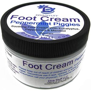 Diva Stuff Peppermint Piggies - Crema calmante para pies con eucalipto, menta y mentol