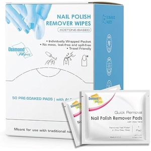 Diamond Wipes Toallitas removedoras de esmalte de uñas con aloe vera, almohadillas quitaesmalte de