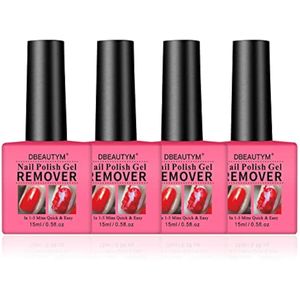 Paquete de 4 quitaesmalte de uñas de gel, removedor de esmalte de gel para uñas en 1-5 minutos,