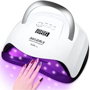 NAILGIRLS Lámpara de uñas LED UV, 168 W, luz UV LED de curado rápido para uñas de gel con 4 ajustes