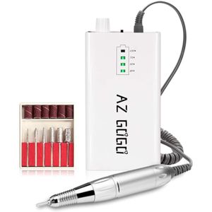 AZ GOGO - Taladro de uñas, 30000 rpm, profesional, recargable, portátil, eléctrico, para uñas de gel