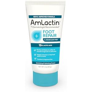 AmLactin Crema reparadora de pies, 3 onzas, para talones secos agrietados con 15% de ácido láctico,