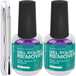 Removedor de esmalte de uñas de gel – Removedor de esmalte de gel (2 unidades de 0.5 fl oz/0.5 oz),
