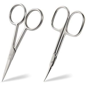 BEZOX Juego de 2 tijeras pequeñas – Tijeras para cutículas de uñas/manicura – Tijeras de belleza de