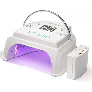 Lámpara de uñas profesional inalámbrica LED UV de 80 W, luces UV para uñas con 45 cuentas y batería