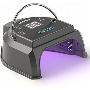Lámpara de uñas profesional inalámbrica LED UV de 80 W, luces UV para uñas con 45 cuentas y batería