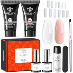 Modelones - Kit de polygel de uñas de 1 onza líquida, 2 unidades, con líquido de polygel, kit de