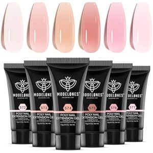 modelones Juego de 6 colores de gel de gelatina de gel lechoso blanco transparente rosa nude