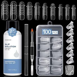 Morovan Solución de deslizamiento de uñas – Líquido de gel antiadherente de 2.5 onzas para uñas de