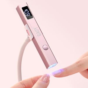 GAOY Lámpara de uñas inalámbrica con soporte, mini luz UV de mano con pantalla LCD para uñas de gel,