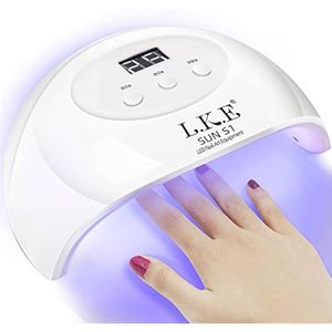 LKE Lámpara de uñas LED UV, secador de uñas de gel de 72 W, lámpara de curado de esmalte de uñas UV,