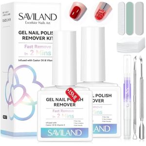 SAVILAND Kit de removedor de esmalte de uñas de gel rápido y fácil de 2 minutos: 2 unidades de