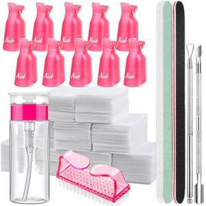 FANDAMEI Kit de herramientas para quitar esmalte de uñas con clips de uñas, botella removedor de