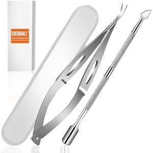 Tijeras de cutícula extrafinas curvas, tijeras profesionales para cutículas con punta puntiaguda