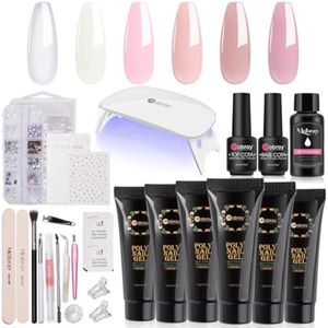 Mobray Kit de gel de extensión de uñas de polietileno, 6 colores, transparente, nude, rosa, blanco,
