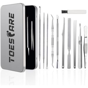 Kit de herramientas de uñas encarnadas de 11 piezas, kit profesional de eliminación de uñas