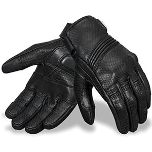 Sledwise Guantes de motocicleta de cuero para hombres y mujeres, con pantalla táctil de cuero de