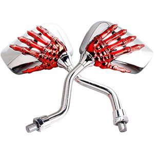 Pares de distintivo esqueleto de calavera de mano de 0.315 in y 0.394 in retrovisor lateral para