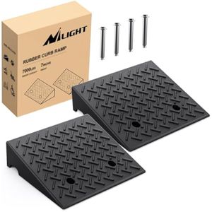 Nilight Rampas de goma para bordillos, rampa de umbral de goma resistente de 7 pulgadas, rampas