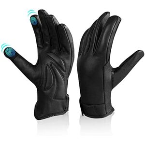 Dream Apparel Guantes de cuero sintético para montar en motocicleta, para hombres y mujeres,