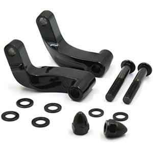 SMT- Adaptador de montaje de espejos de aleación de aluminio negro compatible con Harley Fat Bob