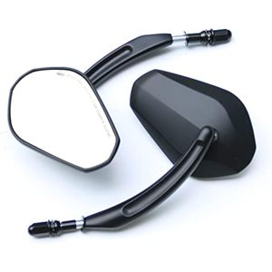 Espejos laterales retrovisores de motocicleta, espejo lateral negro para Harley Davidson Road King
