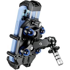 BRCOVAN Soporte de teléfono para horquilla de motocicleta con amortiguador de vibraciones y bloqueo