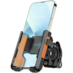 visnfa New Upgraded Bike Phone Mount Holder Two Connectors Quickly Lock and Release,360°Rotatable