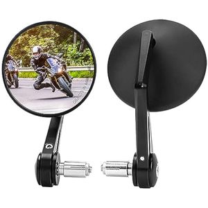 KEMIMOTO Espejos de extremo de barra de motocicleta, ajuste tipo bola de 360 grados, espejos de