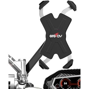 Soporte de teléfono para motocicleta, soporte de teléfono de metal retráctil automático para