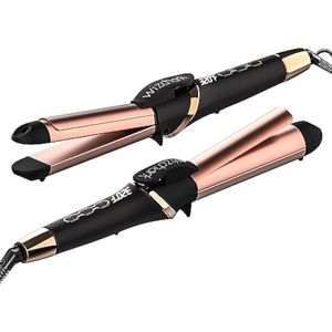 Wizchark - Plancha de pelo 2 en 1 y rizador de pelo de 1 1/4 pulgadas, rizador de pelo iónico de