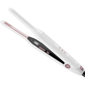 K&amp;K Plancha rizadora pequeña, plancha plana de 1/3 lápiz para cabello corto, planchas planas