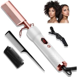 Peine caliente, peine caliente eléctrico para pelucas de cabello humano con 12 ajustes de