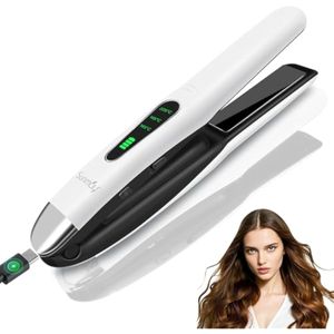 SUNMAY Alisador de pelo inalámbrico, mini plancha plana portátil para viajes, calentamiento rápido