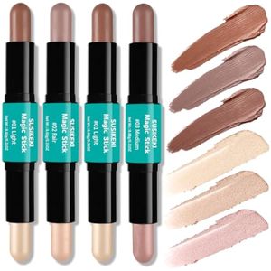 Barra de contorno, 4 rotuladores de doble punta y barra de contorno para moldear la cara, larga