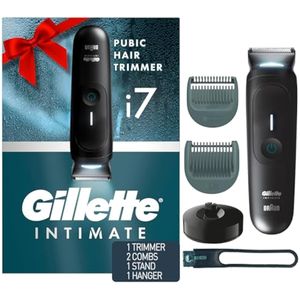 Gillette i7 Intimate - Cortador de pelo púbico prémium para hombre, regalos de vacaciones para